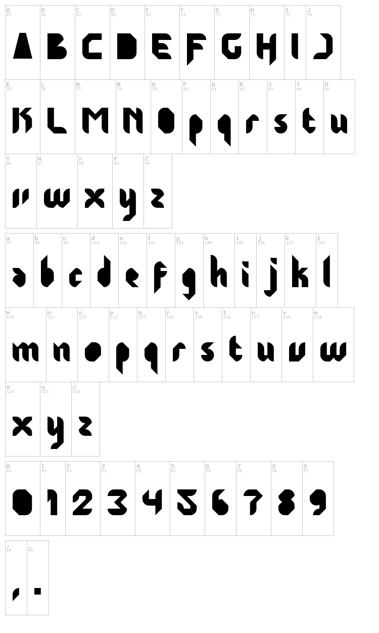 Jakarta Highends font map